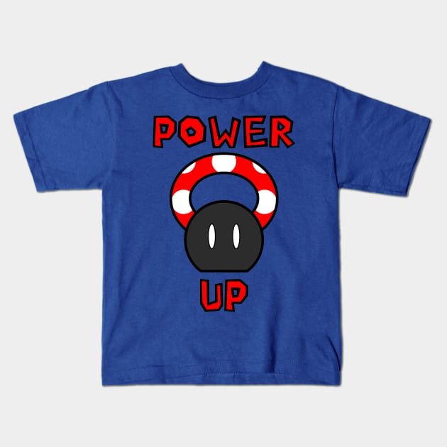 Power Up Mushroom Kettle Bell Kids T-Shirt by IORS